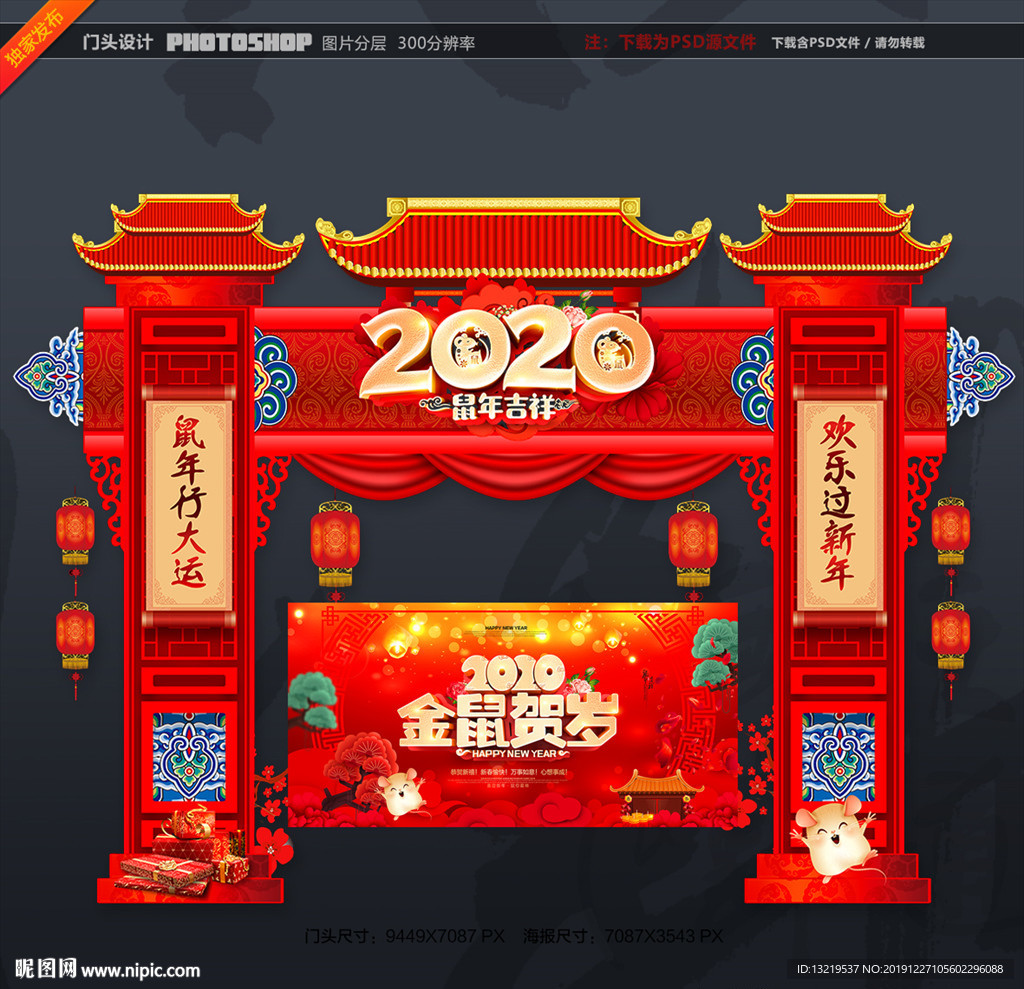 鼠年门头