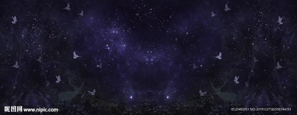 星空森林背景图