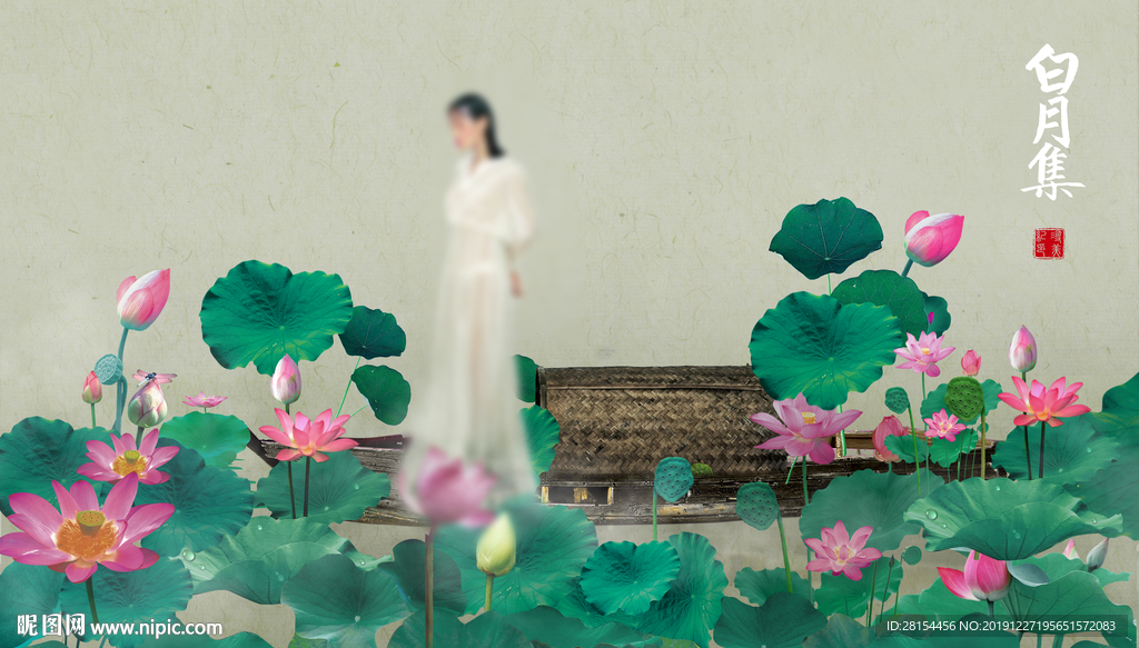 荷花工笔画