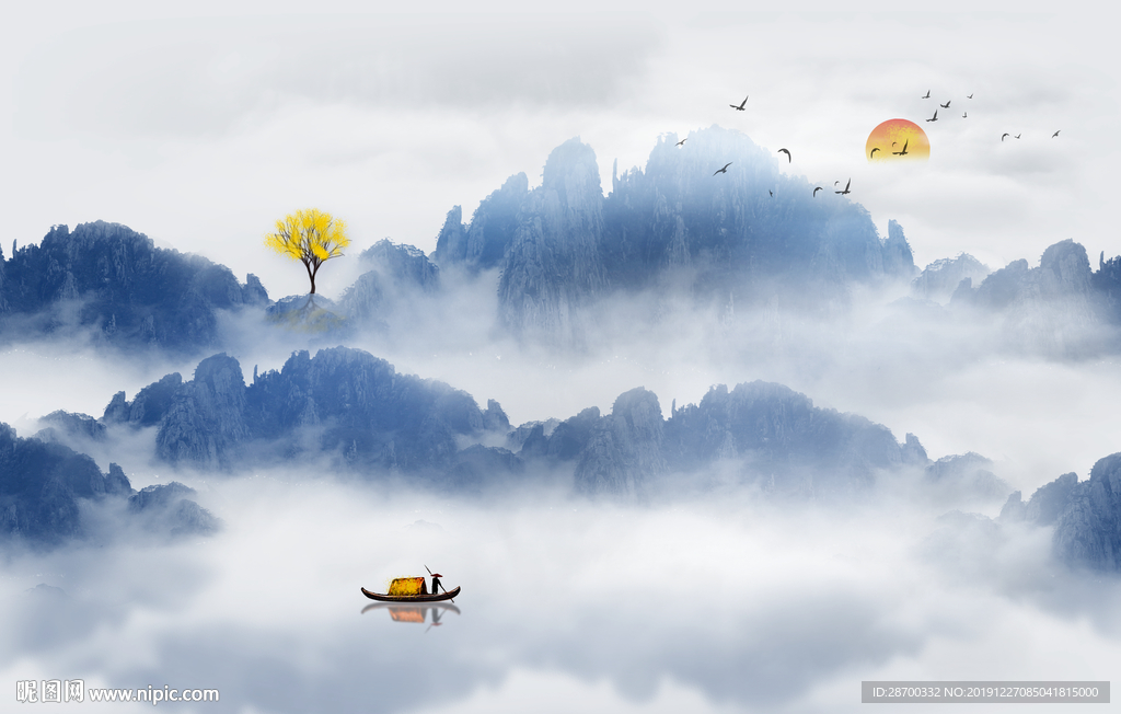 意境水墨山水画