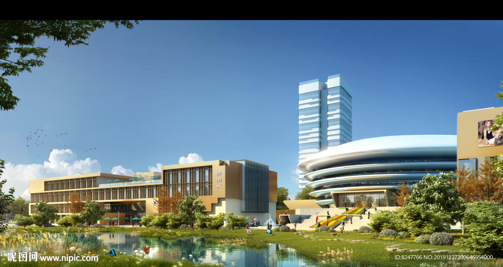 住宅区景观建筑效果图