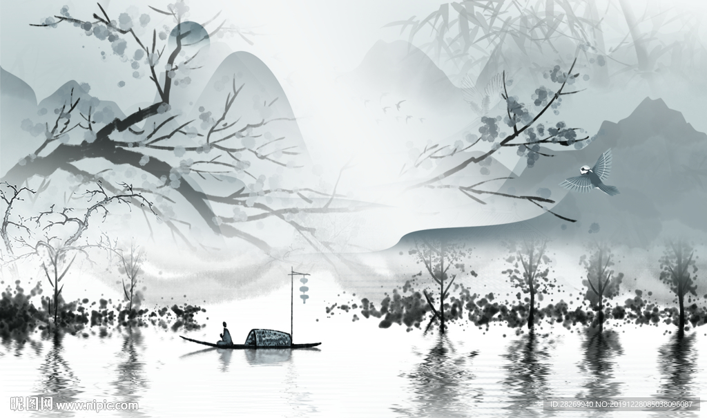 抽象山水背景