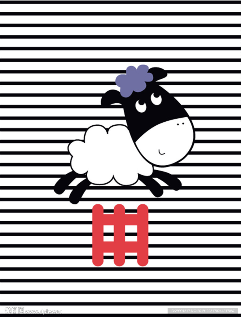 可爱卡通小棉羊