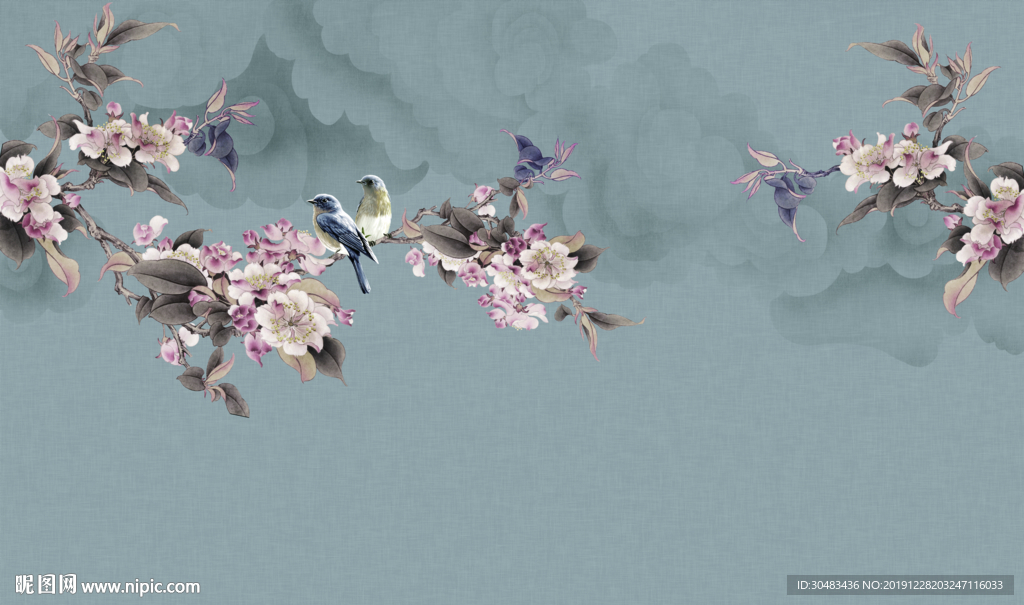 中式花鸟背景