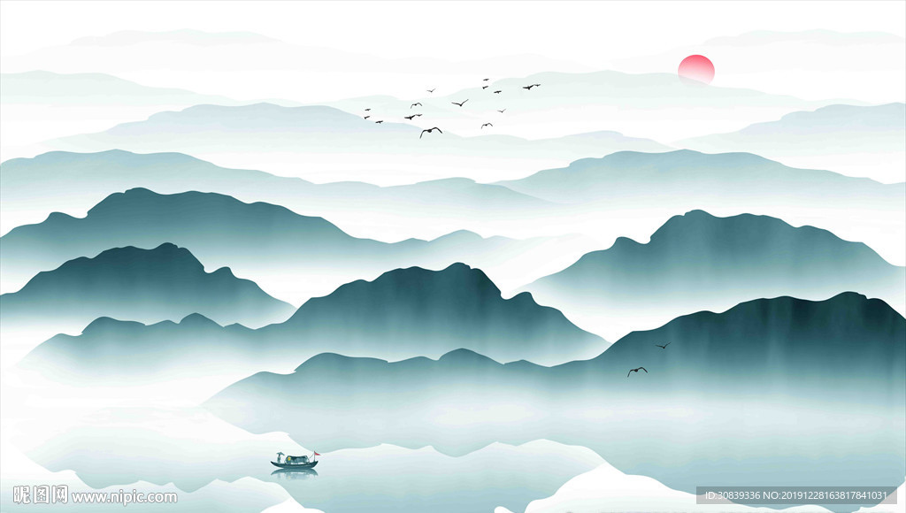水墨山水背景