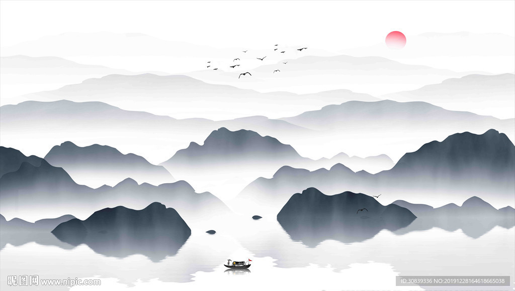 意境山水背景