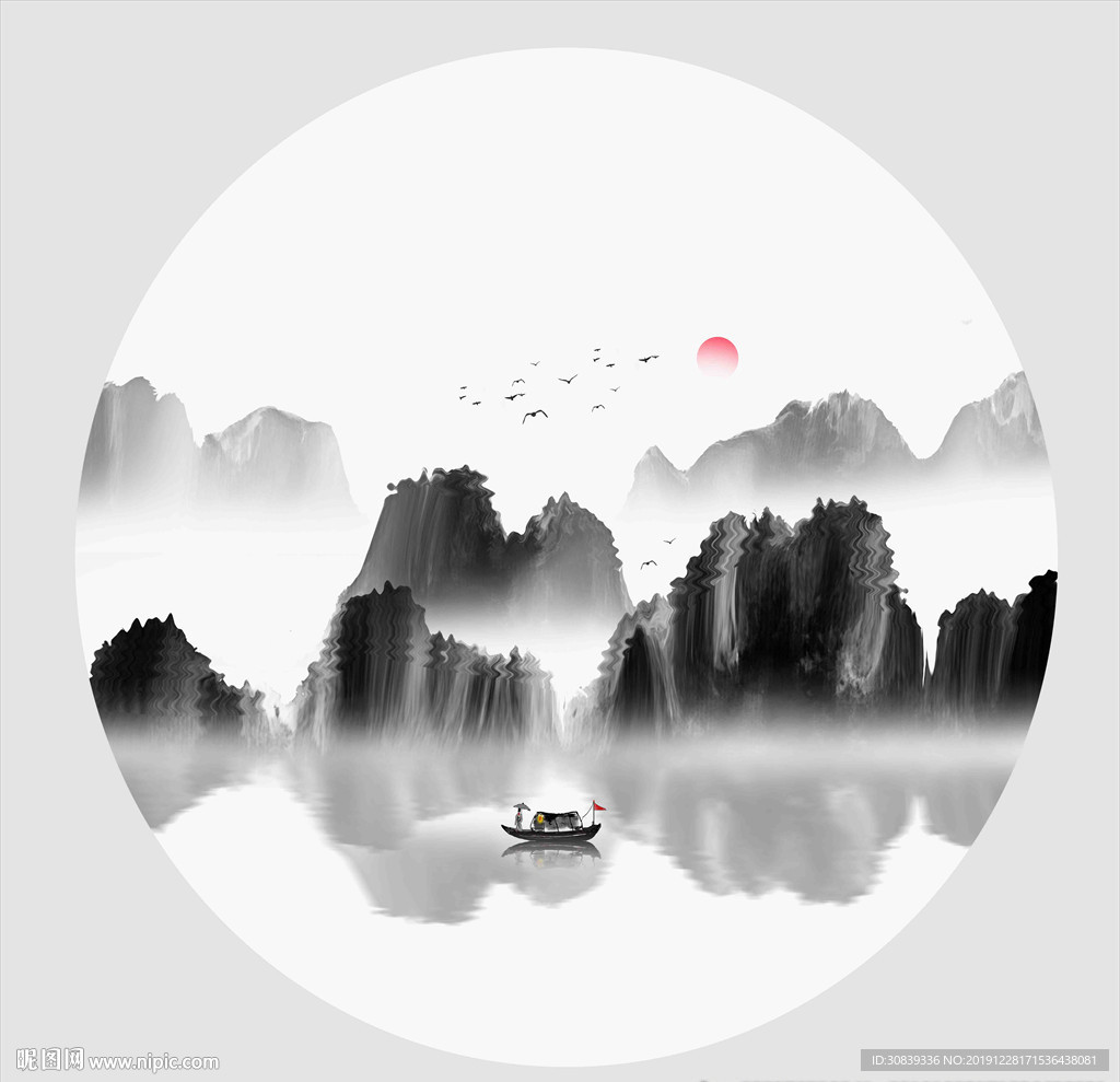 抽象圆形画