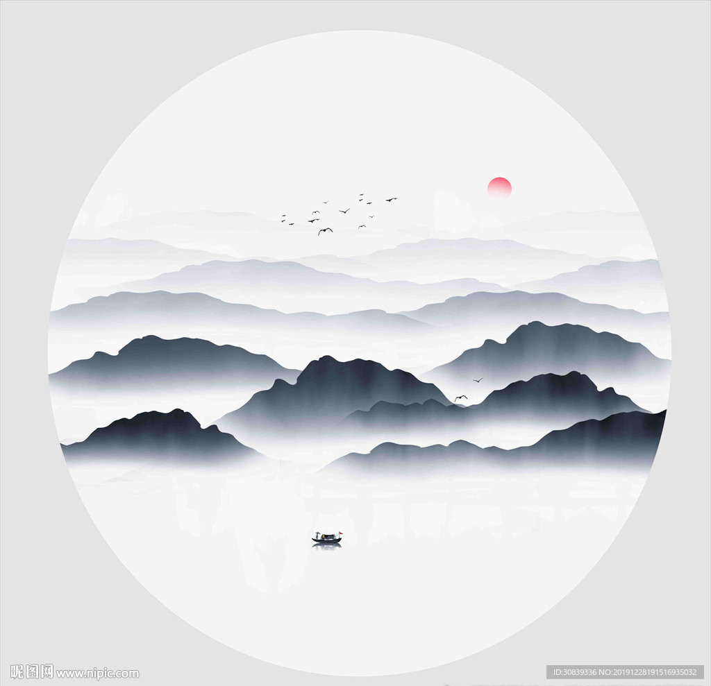 水墨山水装饰画