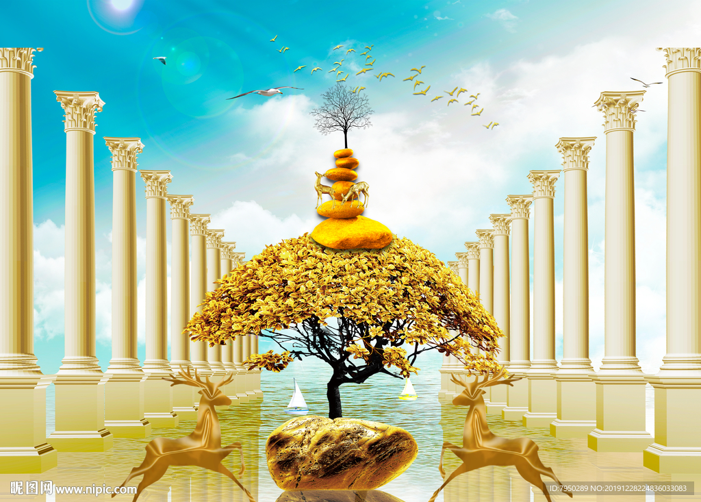 北欧装饰画背景墙