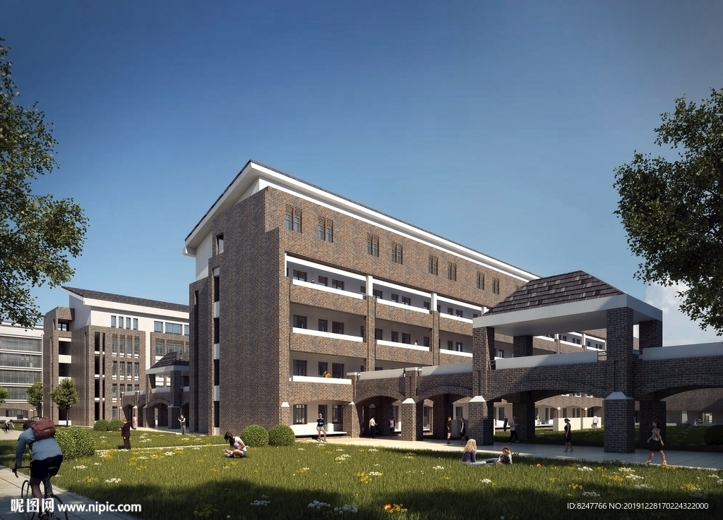 学校一角建筑效果图