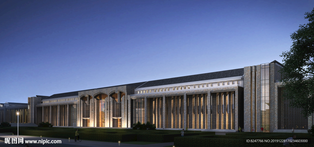 夜景会所建筑效果图