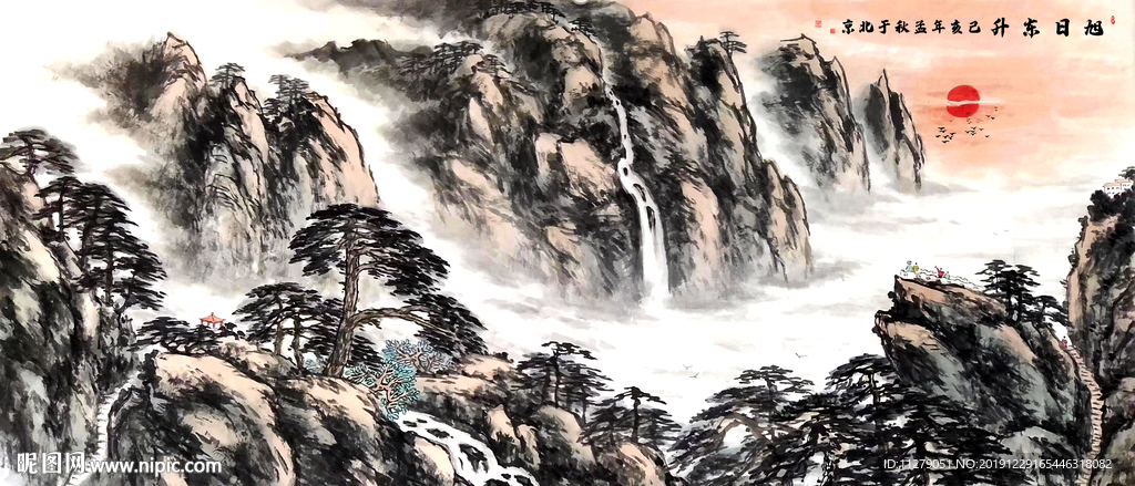 山水国画水墨画