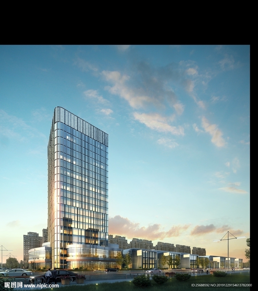 商业办公大厦建筑效果图
