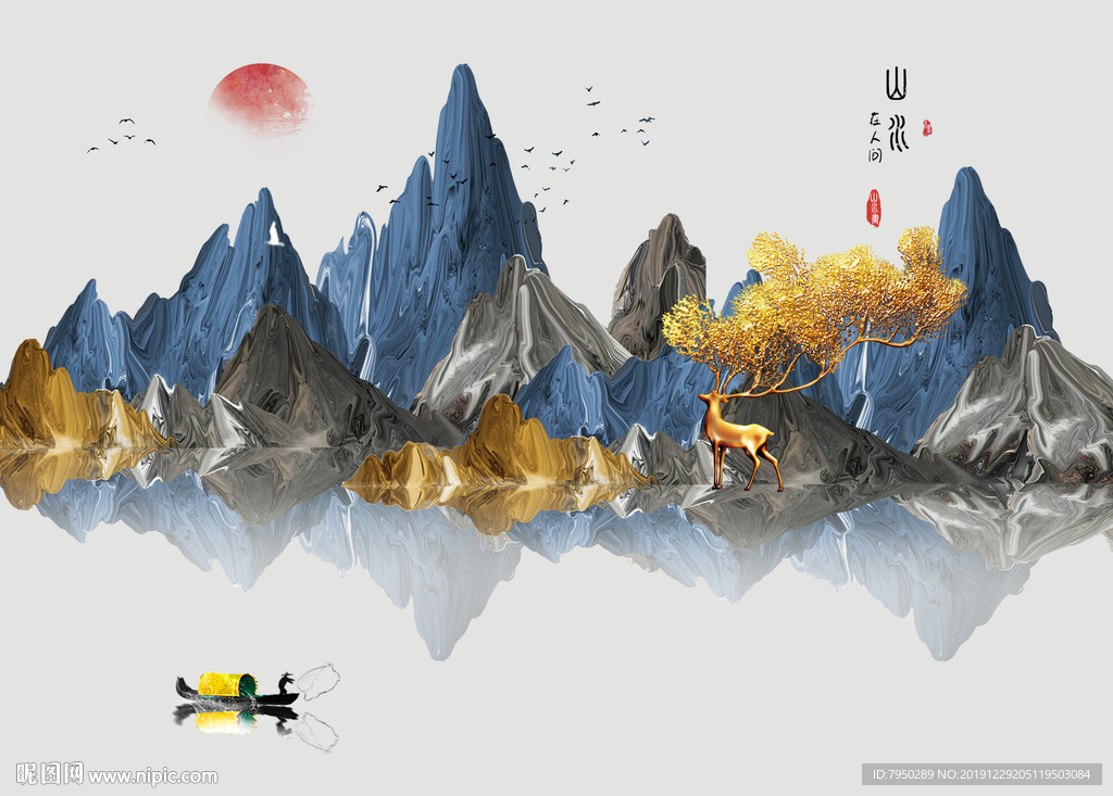 新中式装饰画背景墙