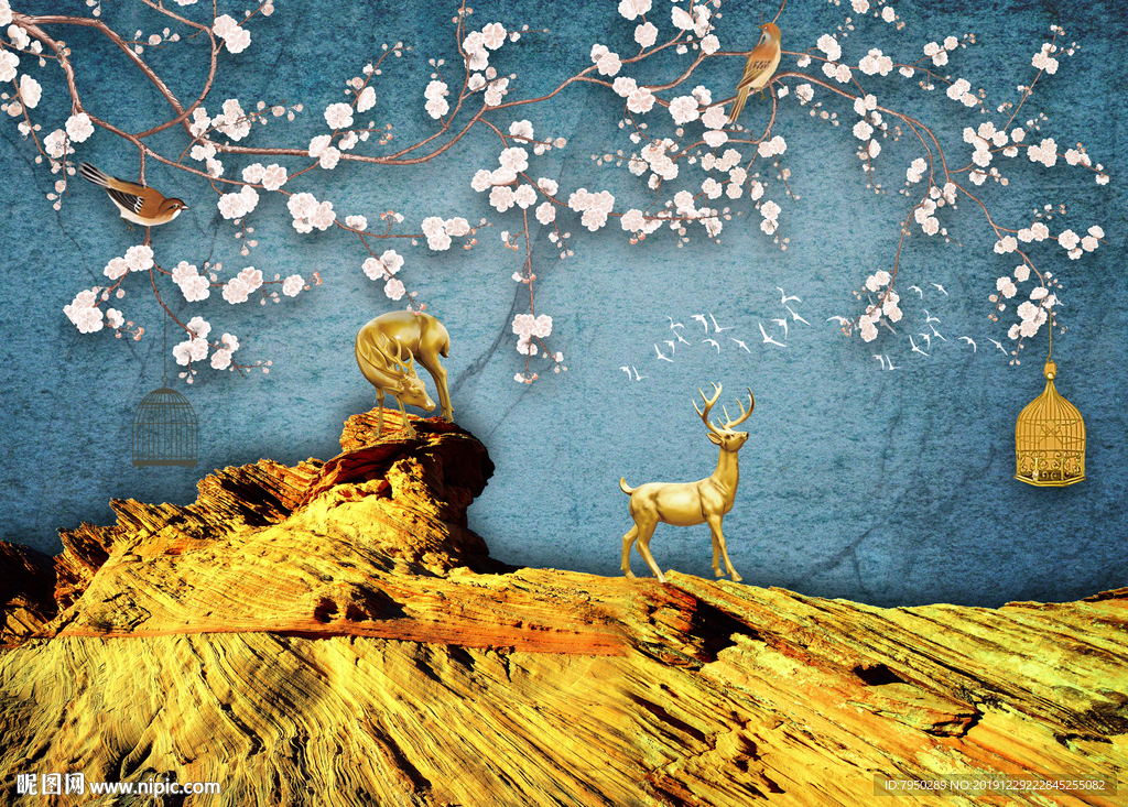 新中式装饰画背景墙