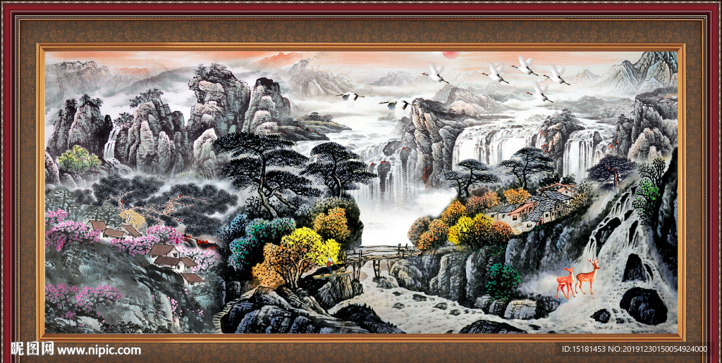 中堂画山水