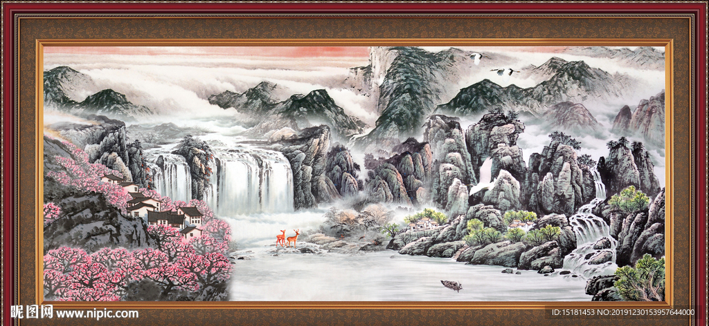 中堂画山水
