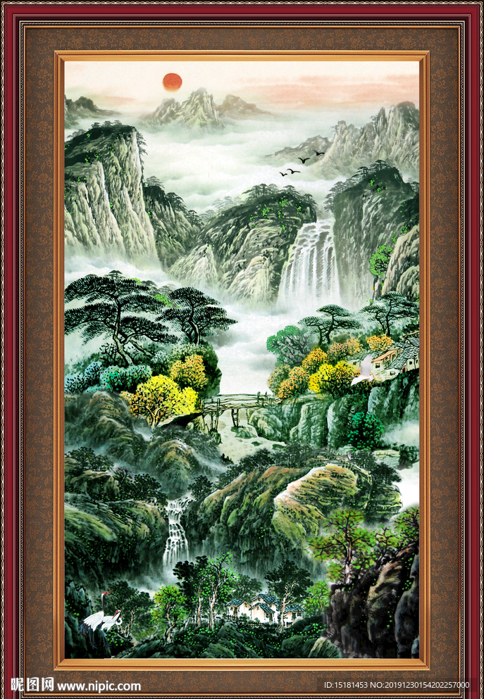 中堂画山水