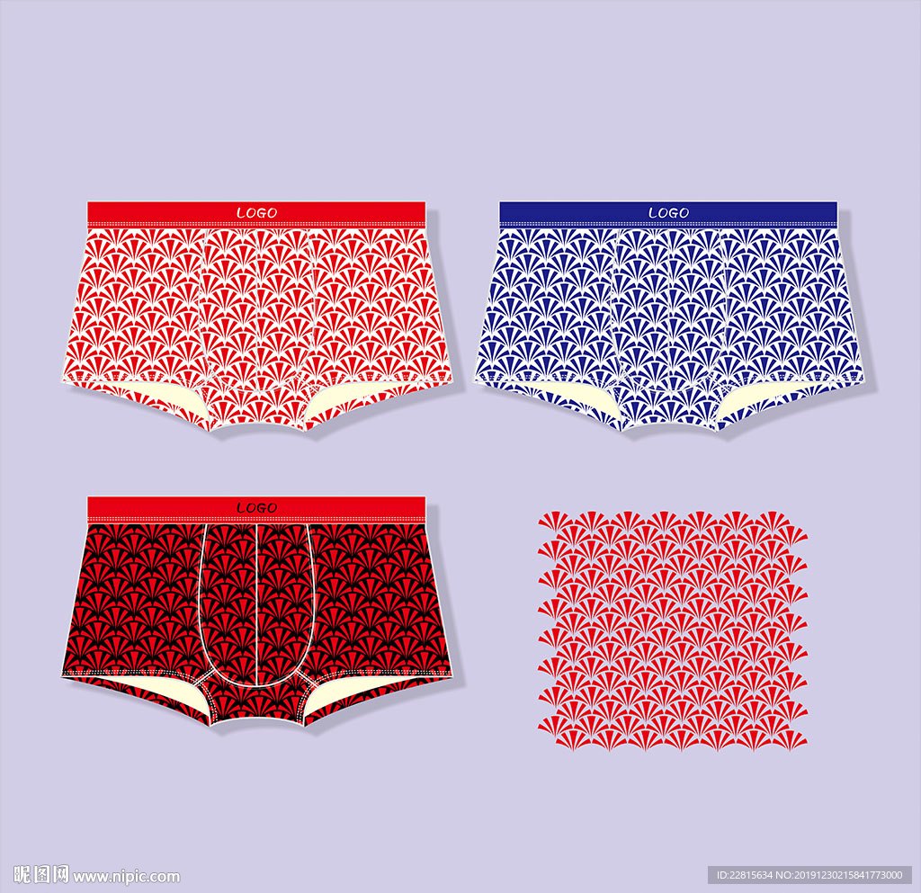 内裤时尚印花图案设计