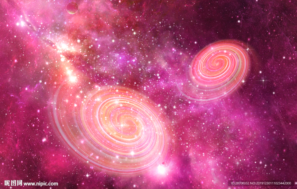 粉色系星空图片