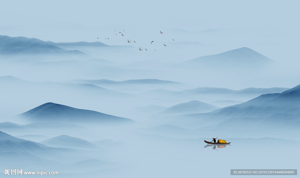 新中式水墨山水画
