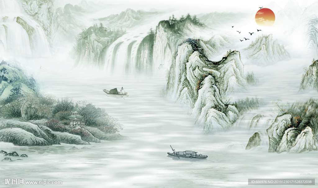 中式大气山水画