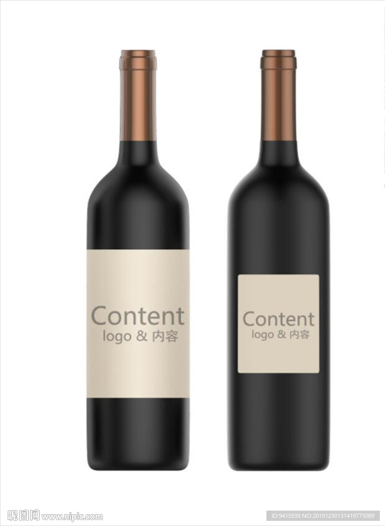 包装效果红酒贴图
