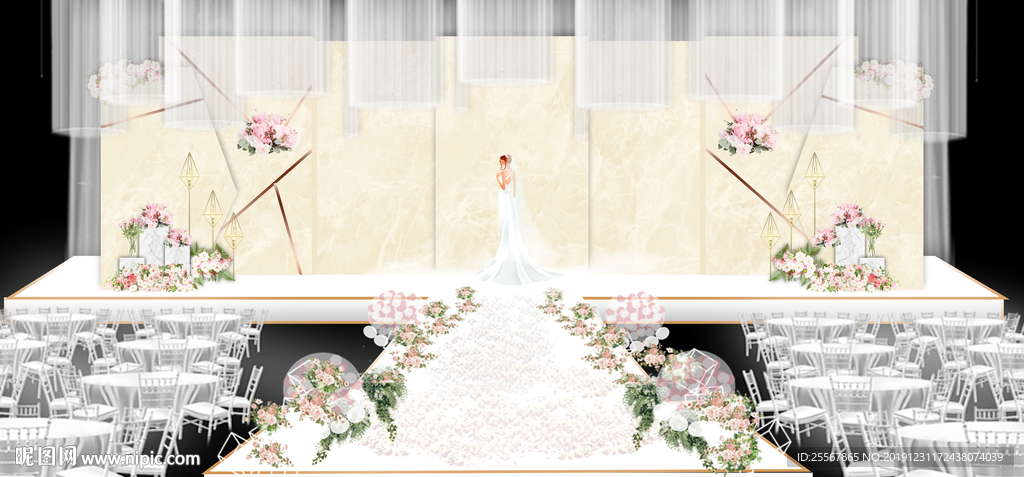 婚庆背景设计 婚礼舞台背景