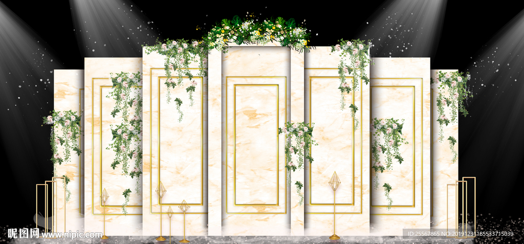 香槟色婚礼 水彩主题婚礼 粉色