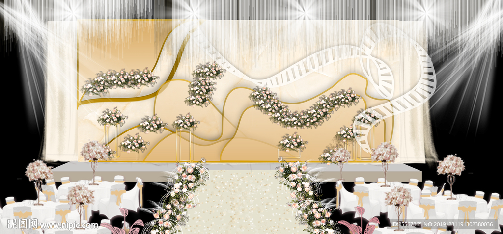 婚礼舞台背景  婚庆背景设计