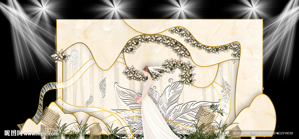 婚礼舞台背景  婚庆背景设计