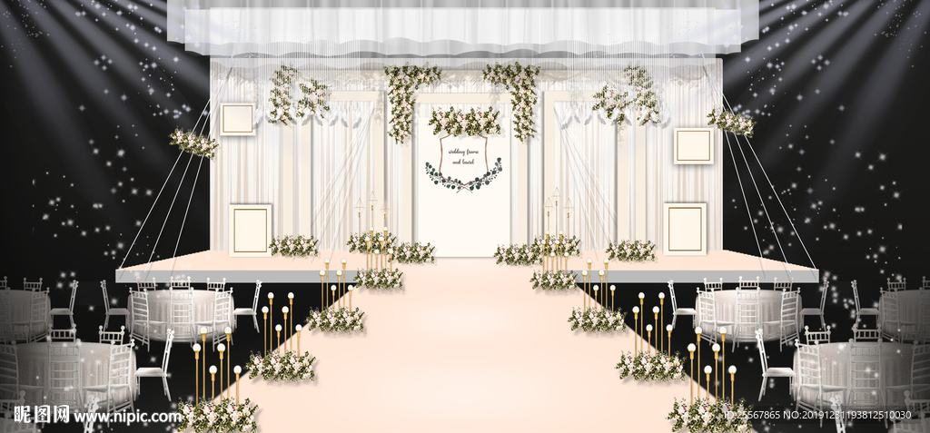 婚礼舞台背景  婚庆背景设计