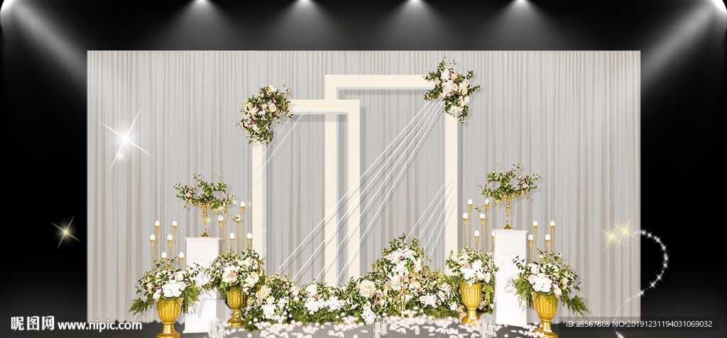 婚礼舞台背景  婚庆背景设计