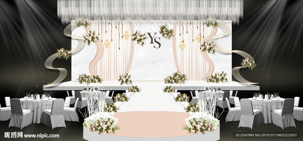 婚礼舞台背景  婚庆背景设计