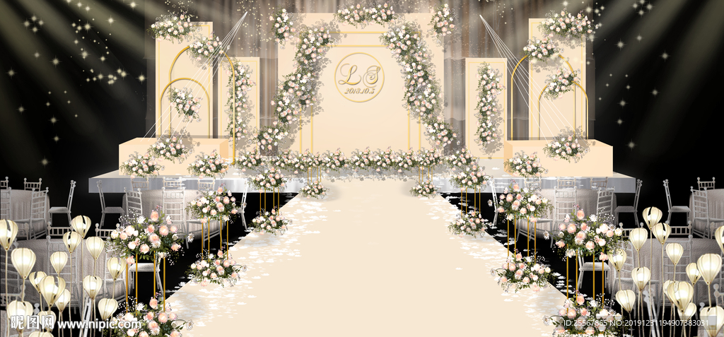 婚礼舞台背景  婚庆背景设计