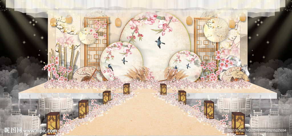 婚礼舞台背景  婚庆背景设计