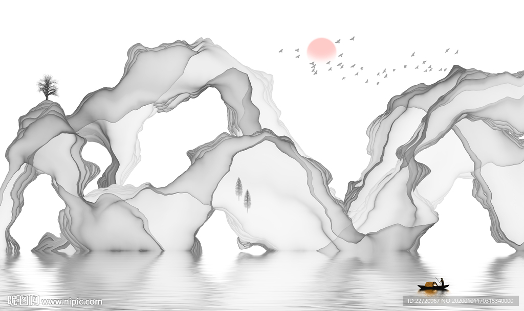 水墨山水海报