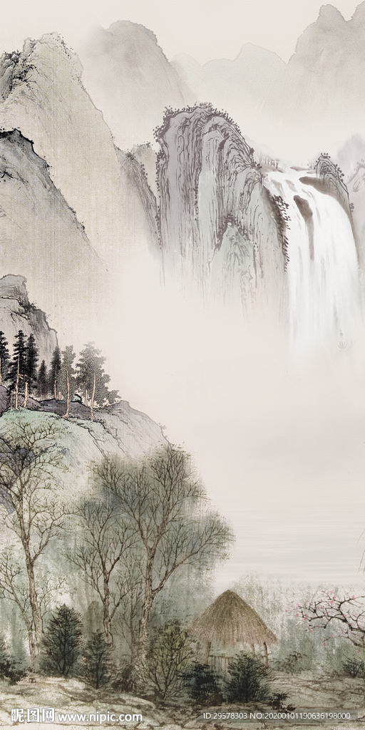 高山玄关山水新图 TIF分层
