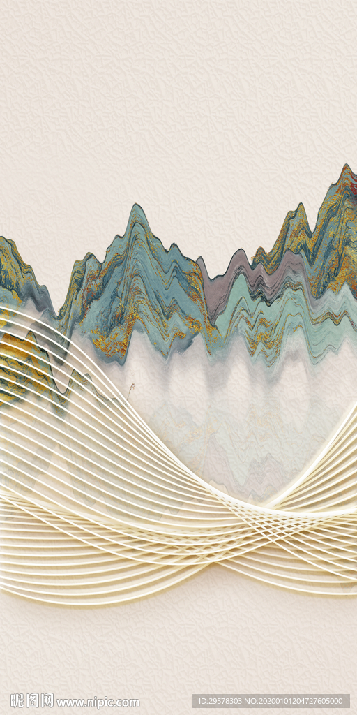 简约玄关山水新图 TIF分层