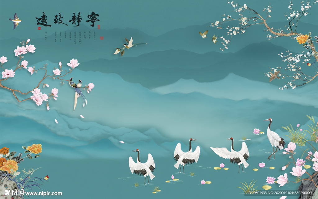 大气山水高清墙画 TIF分层