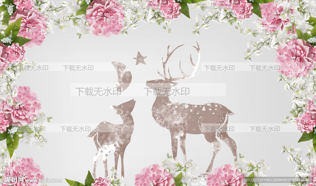 水彩背景墙
