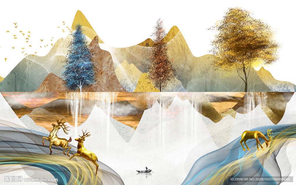 金树林北欧新装饰画 TIF分层