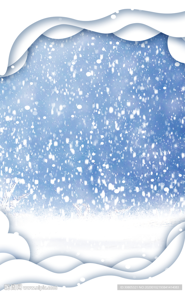 冬天雪景海报背景