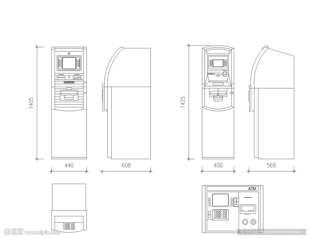 银行ATM机cad大样