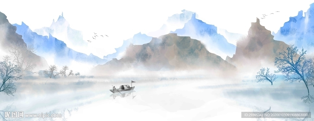 巨幅山水画  PSD分层