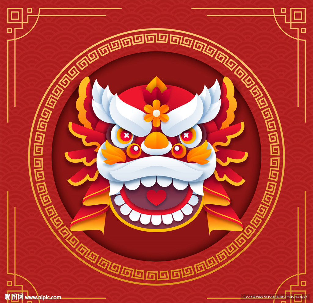 舞狮新年元素