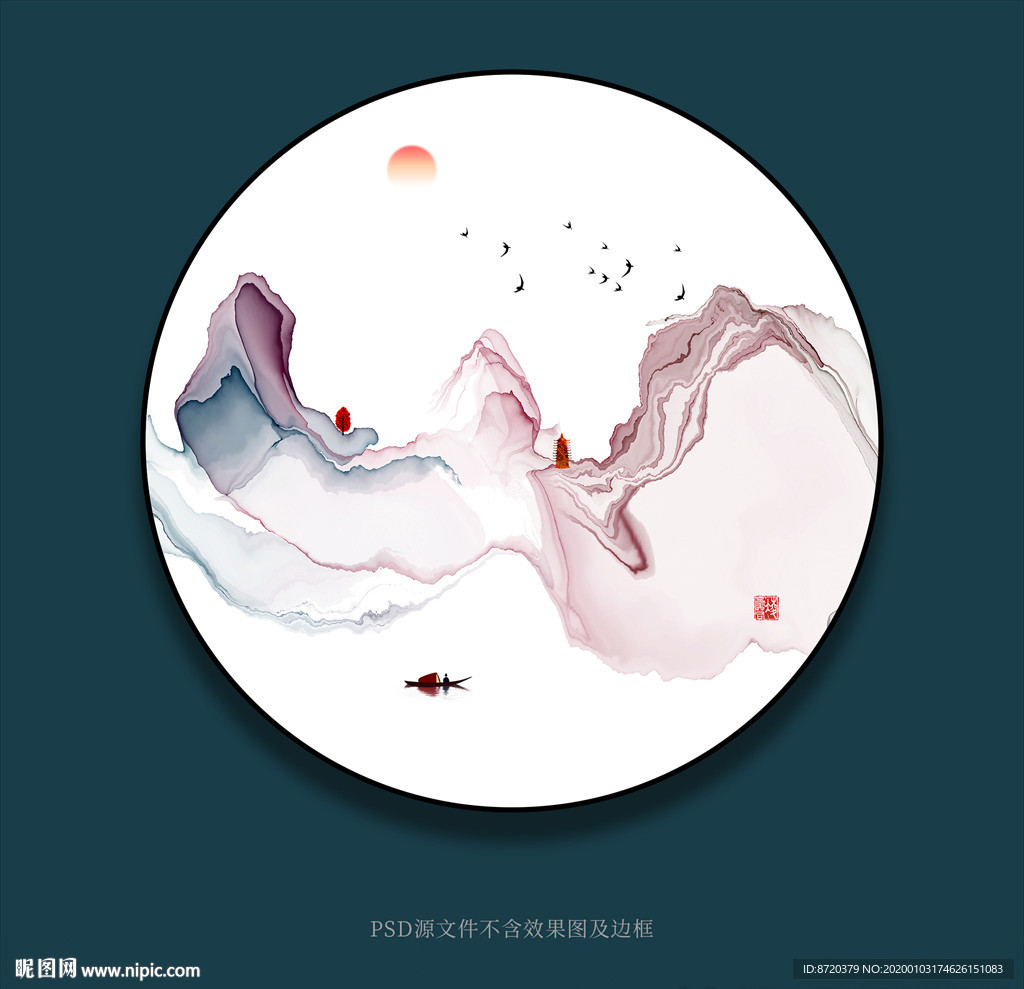 新中式无框画 写意画