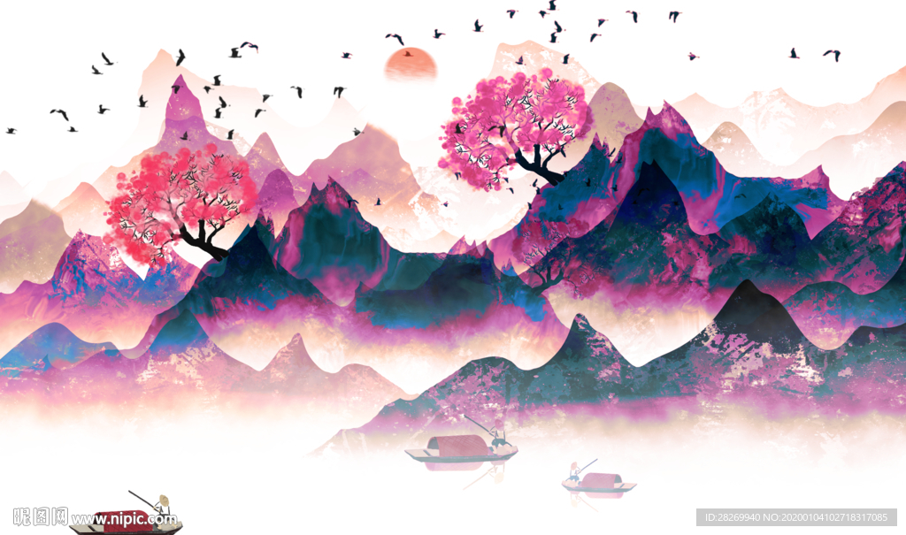 水墨山水背景