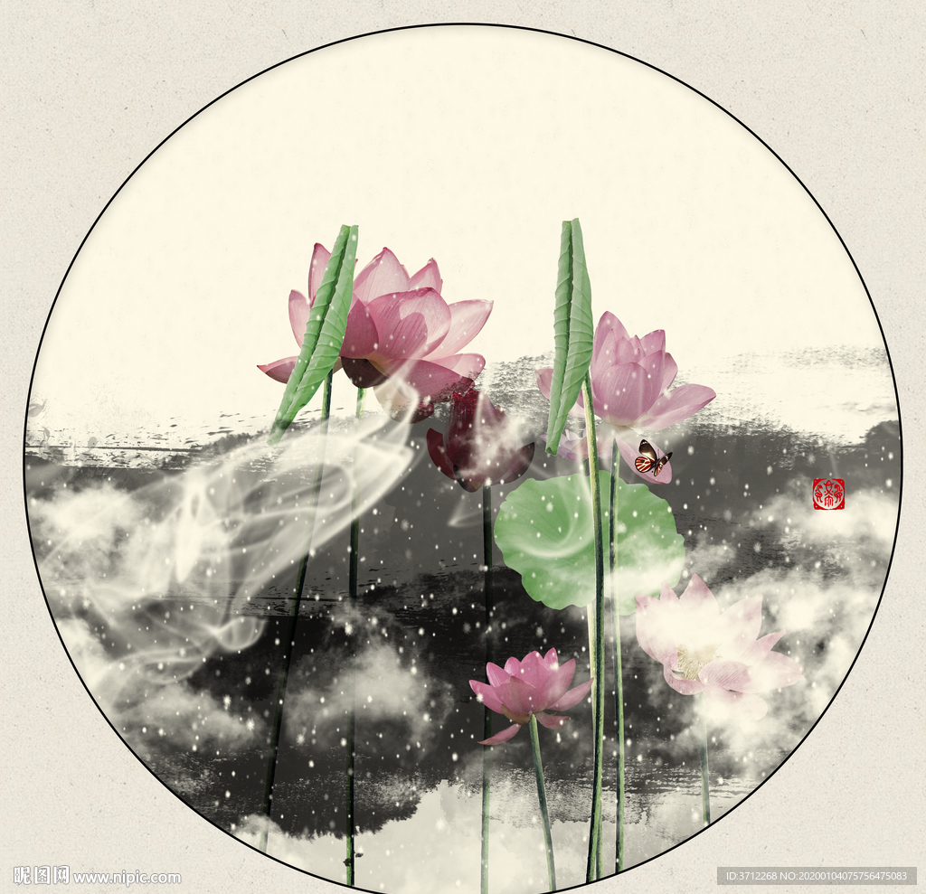 高雅荷花装饰画