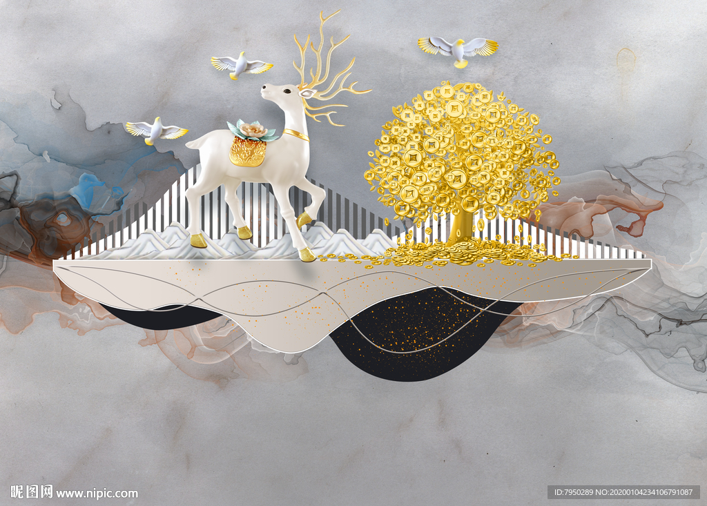 新中轻奢背景墙